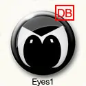 Button mit zwei Augen