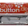 rechteckiger Button 70 x 25 mm mit Sicherheitsnadel