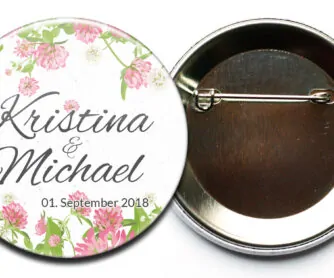 Sommerklee Hochzeitbutton mit Sicherheitsnadel