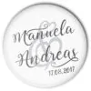 Hochzeit Anstecker Lovely Wedding mit Name und Datum personalisiert