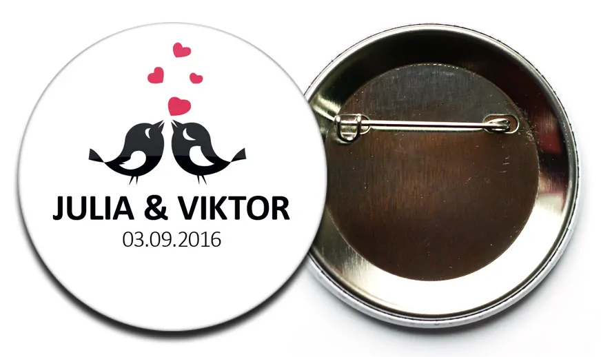 Hochzeit-Button Modell #48 Vögelchen – Bild 2