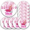 Mega Buttons Set Frauen pink-weiß 3 Größen mit Lippenstift
