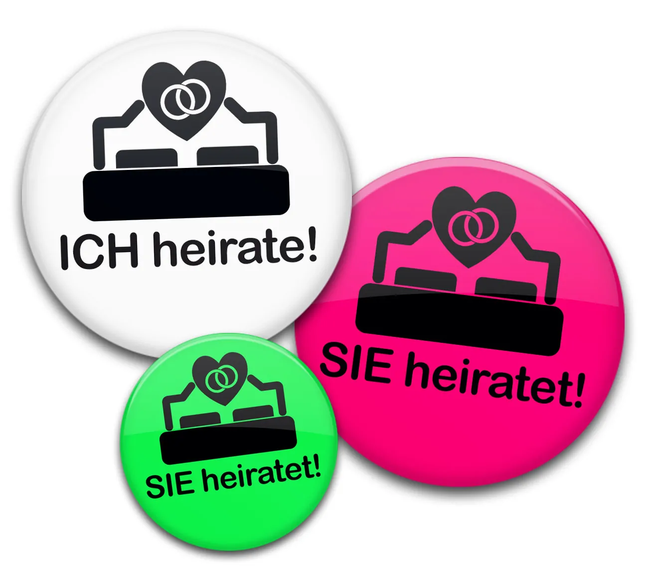 Ich heirate und Sie heiratet Buttons für den Junggesellenabschied Frauen/Damen