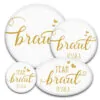 goldene Handschrift Braut oder Team Braut auf rundem oder ovalen Buttons: der Hit bei jedem Junggesellinnenabschied