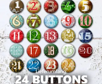 XMAS1 Lieferumfang Kalender Buttons 24 Advents-Kalenderbuttons XMAS 1