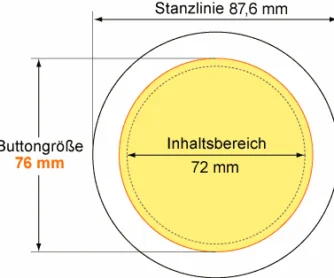 Vorgabe Button 76mm Buttons 76 mm mit Supermagnet
