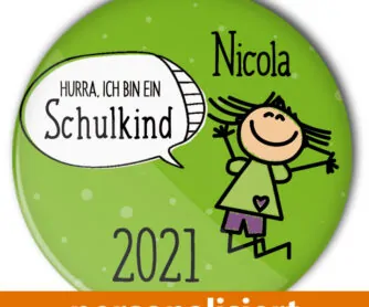 Personalisierung Button zur Einschulung Mädchen
