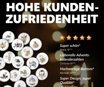 XMAS4 Bewertung 24 Adventskalender-Buttons XMAS 4