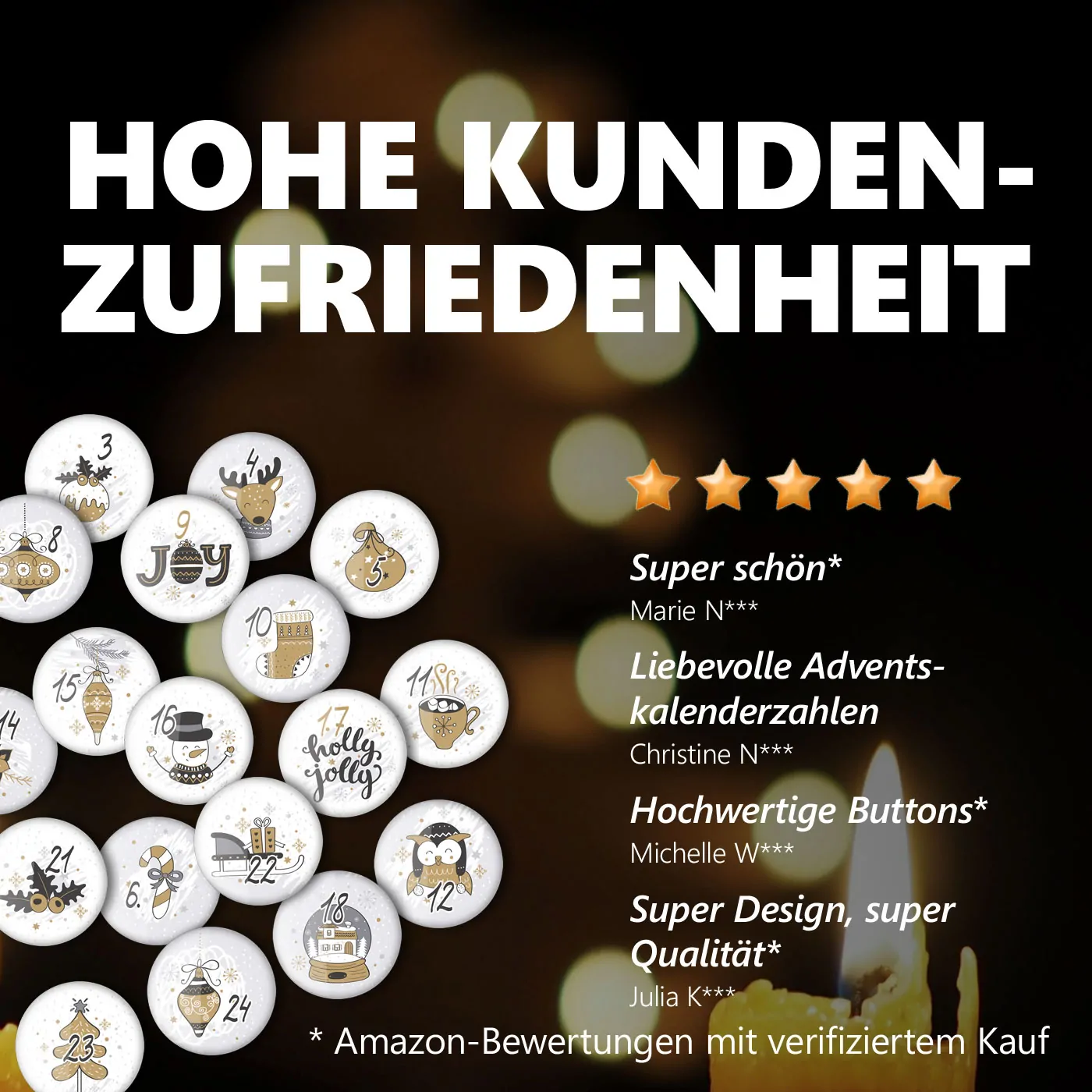 24 Adventskalender-Buttons XMAS 4 – Bild 4