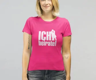 pinkfarbenes Shirt ich heirate T71