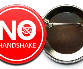 no handshake button corona sicherheitsnadel No Handshake Buttons