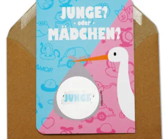 Rubbelkarte JM3 Storch Junge oder Mädchen