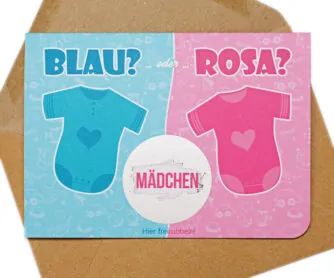 Rubbelkarte Baby Junge oder Mädchen