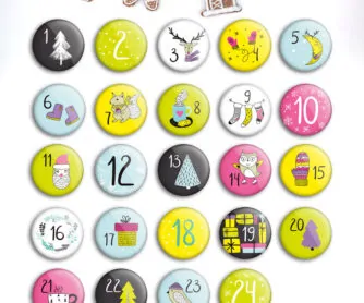 Zahlen Buttons für DIY Adventskalender zum Basteln