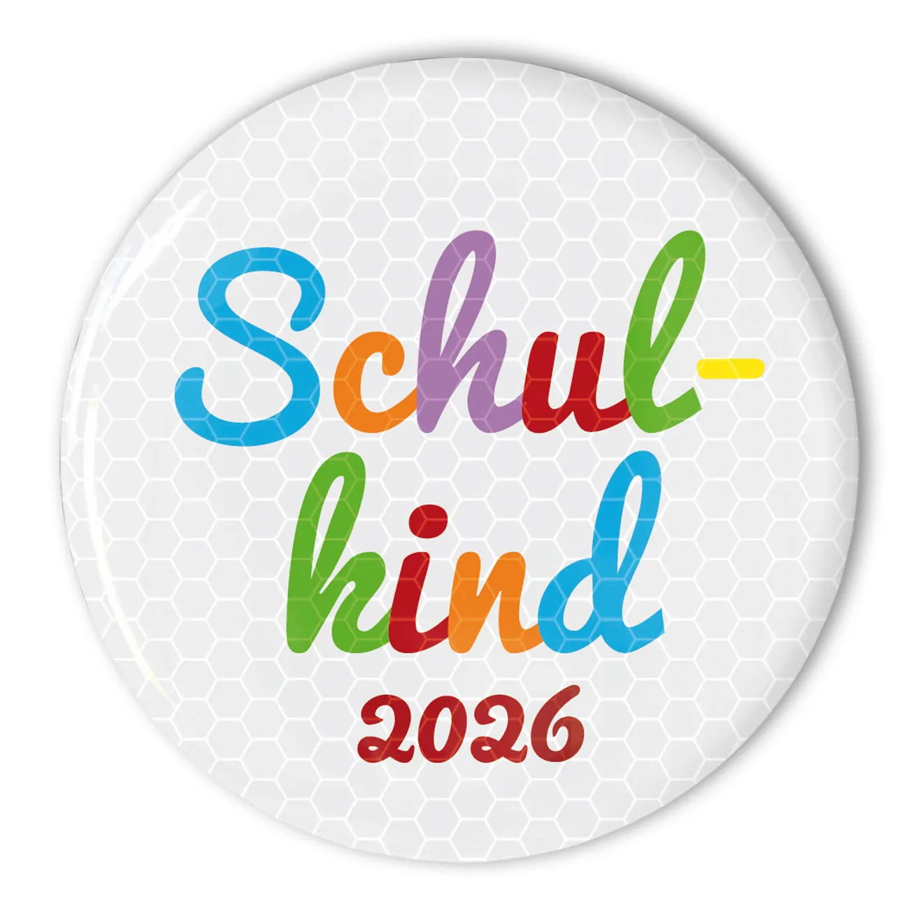reflektierender Button Schulkind 2026 für den Schulanfang