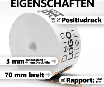 Nassklebeband unverstarkt 70mm Eigenschaften Nassklebeband, 70 mm, weiß, unverstärkt