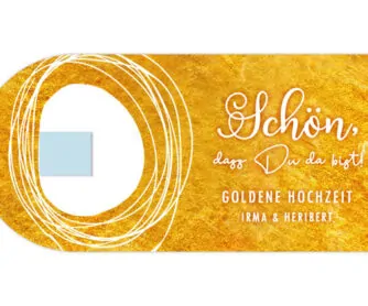Gastgeschenk Hochzeit Pralinenkarte Golden Glamour kl Gastgeschenk "Golden Glamour"