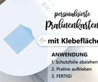 Details Taufkarte mit Praline