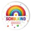 Schulkind-Button mit Regenbogen und Aufdruck "Schulkind" für den Schulanfang